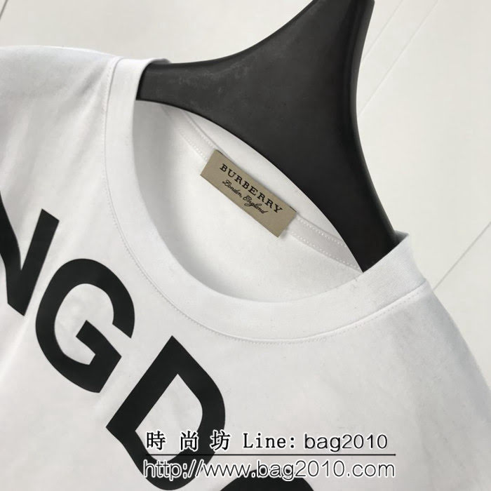 BURBERRY巴寶莉 19ss限量版 kingdom系列 歐洲專櫃同款 白色絲光棉 男款短袖 ydi2180
